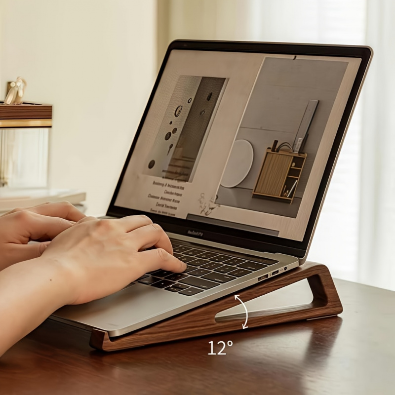 Portable Foldable Wooden Lapto - Cooling Stand Tablet recension och pris